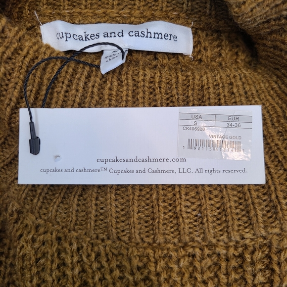 Cupcakes and Cashmere Griffith Vintage Gold Chunky Knit Sweater Small - Picture 10 of 13